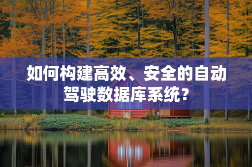 如何构建高效、安全的自动驾驶数据库系统？