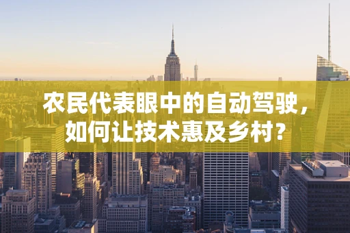 农民代表眼中的自动驾驶，如何让技术惠及乡村？