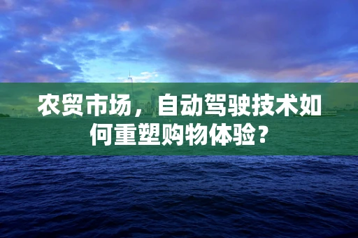 农贸市场，自动驾驶技术如何重塑购物体验？